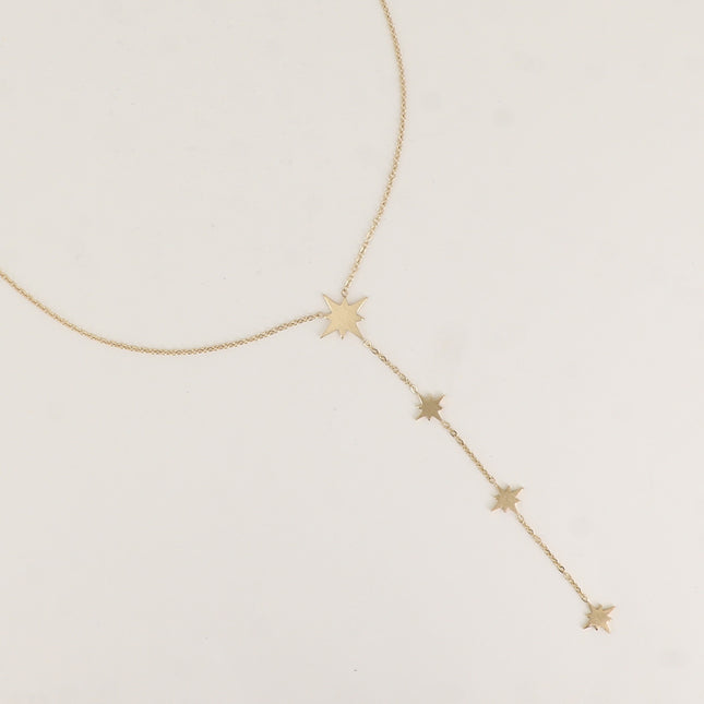 Collier Y - grandes étoiles du Nord effet brossées