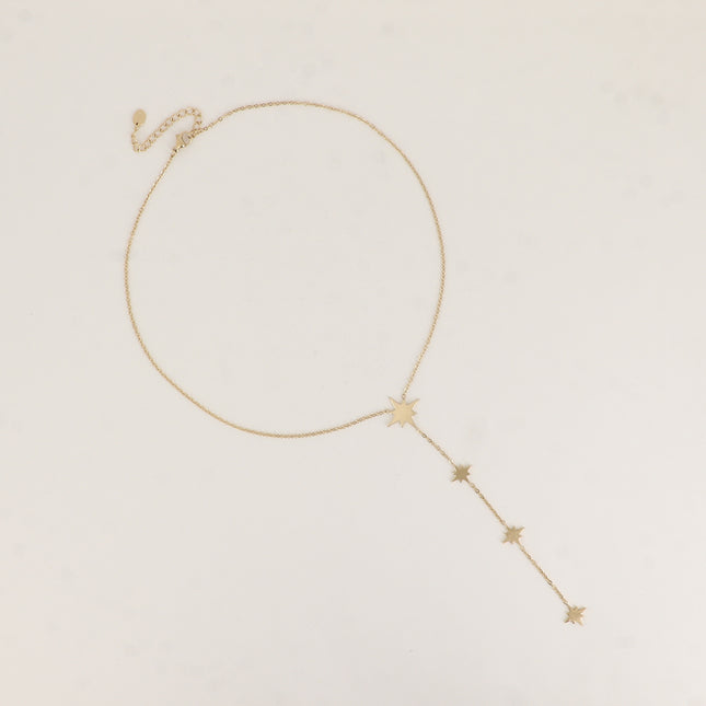 Collier Y - grandes étoiles du Nord effet brossées
