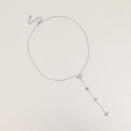 Collier Y - grandes étoiles du Nord effet brossées