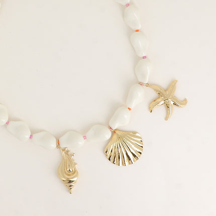 Collier - 2 coquillages, étoile de mer