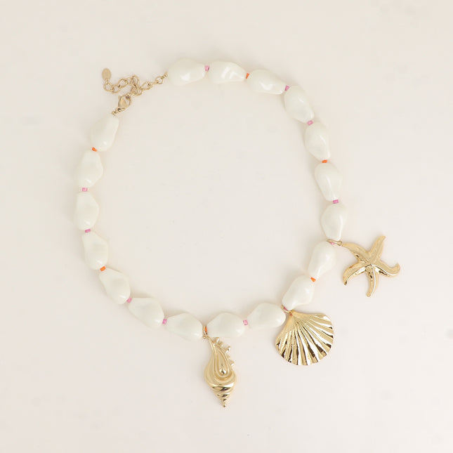Collier - 2 coquillages, étoile de mer