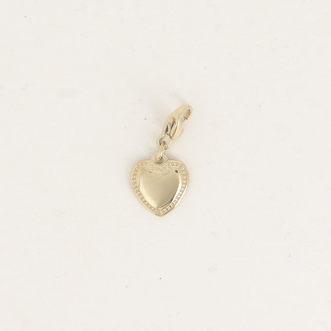 Charm - coeur aux contours texturés - Lot de 3 pcs à 2,2€/pc