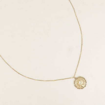 Collier - gravure de la Vierge de profil