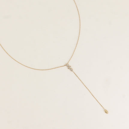 Collier Y - 3 cristaux en amande