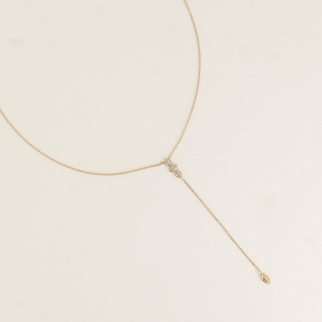 Collier Y - 3 cristaux en amande