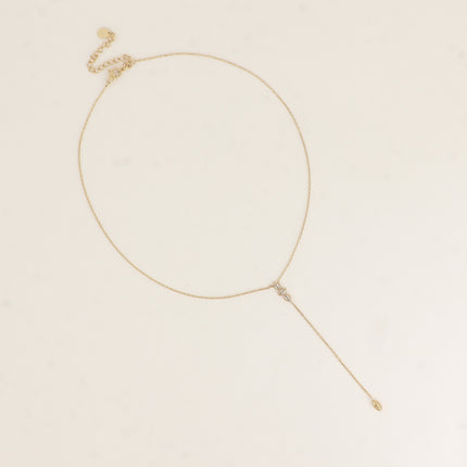 Collier Y - 3 cristaux en amande