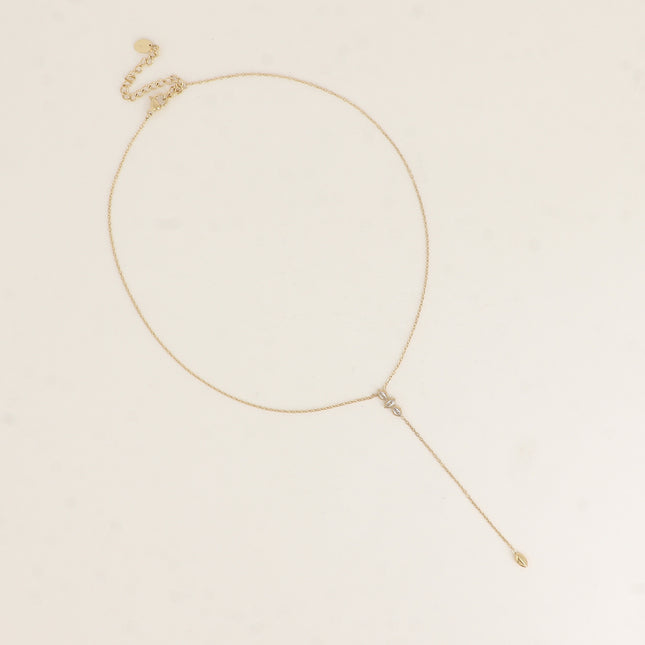 Collier Y - 3 cristaux en amande