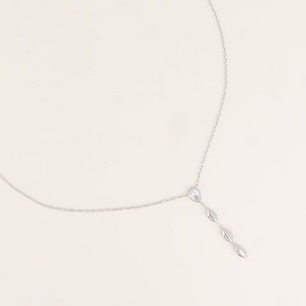 Collier Y - cristal goutte et 3 ovales pendantes