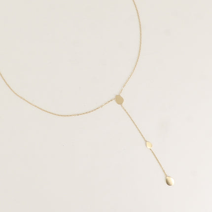 Collier Y - pastilles en forme de goutte
