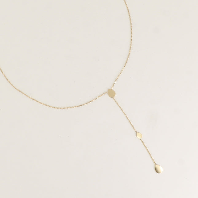 Collier Y - pastilles en forme de goutte