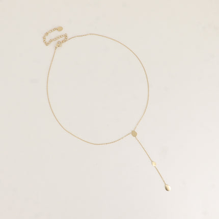 Collier Y - pastilles en forme de goutte