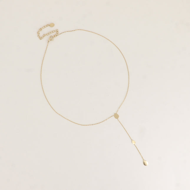 Collier Y - pastilles en forme de goutte
