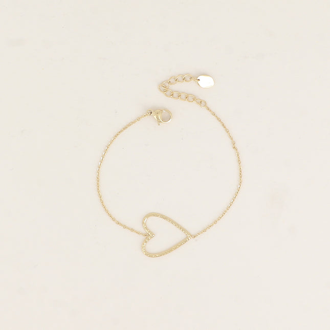 Bracelet - pendentif en forme de coeur ajouré