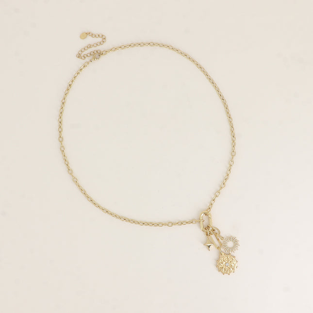 Collier - breloques (soleil, étoiles, lunes)