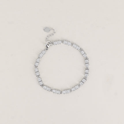 Bracelet - maillons de 2 cristaux et 2 barres