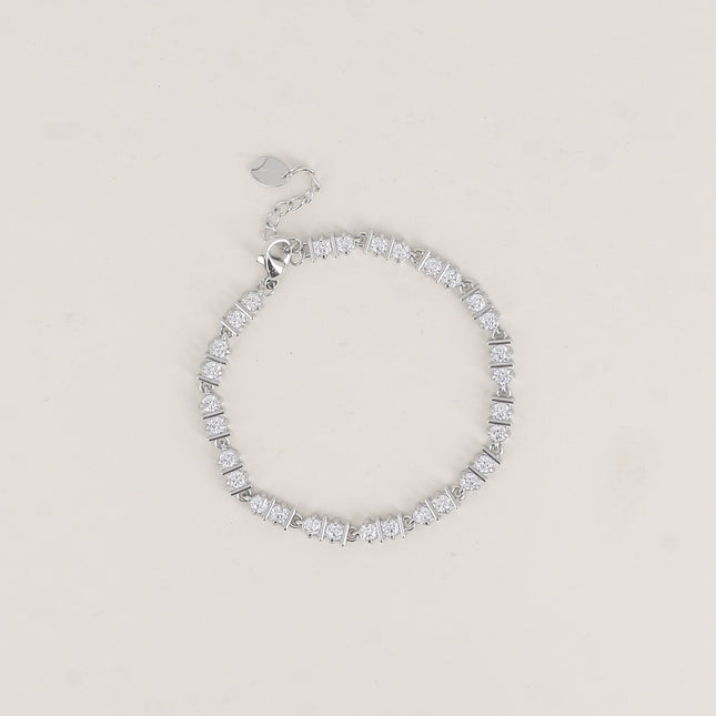 Bracelet - maillons de 2 cristaux et 2 barres