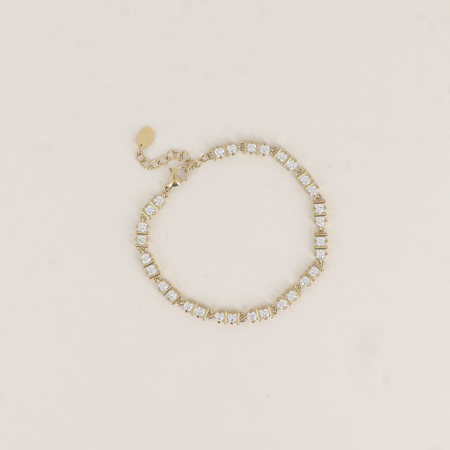 Bracelet - maillons de 2 cristaux et 2 barres