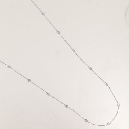Sautoir - petits carrés embellis par des oxydes de zirconium