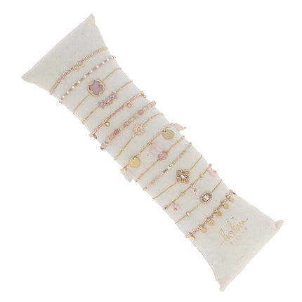 Kit de 14 bracelets - doré rose - prix moyen de 5,7€/pc - présentoir offert