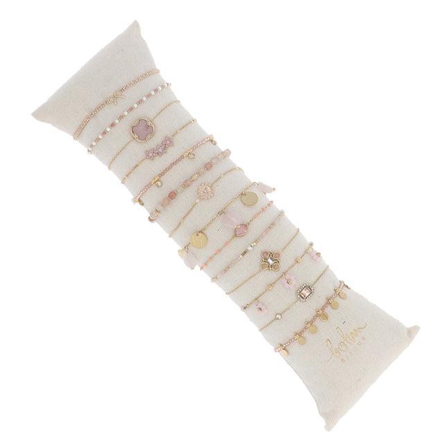 Kit de 14 bracelets - doré rose - prix moyen de 5,7€/pc - présentoir offert