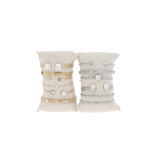 Kit de 12 bracelets - doré rhodium - prix moyen de 8,7€/pc - présentoir offert