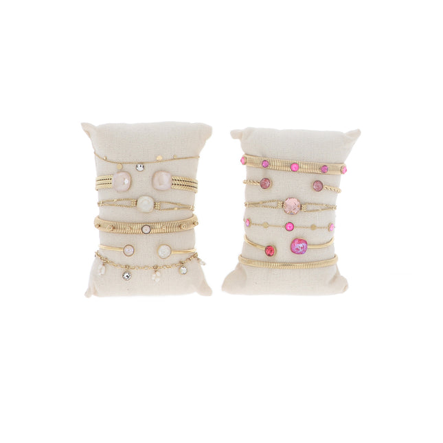 Kit de 12 bracelets - beige mix - prix moyen de 8,3€/pc - présentoir offert