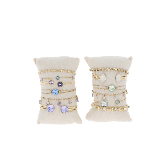 Kit de 12 bracelets - doré violet - prix moyen de 8,8€/pc - présentoir offert