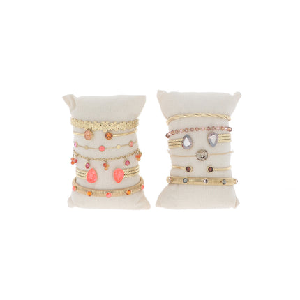 Kit de 12 bracelets - doré orange - prix moyen de 8,4€/pc - présentoir offert
