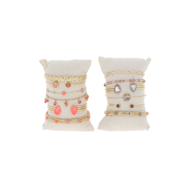 Kit de 12 bracelets - doré orange - prix moyen de 8,4€/pc - présentoir offert