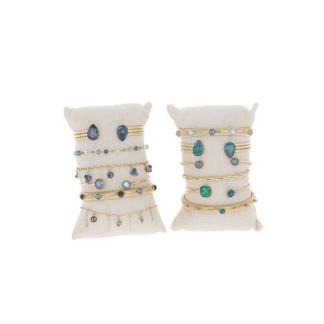 Kit de 12 bracelets - doré bleu - prix moyen de 9€/pc - présentoir offert