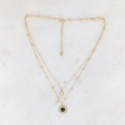 Collier Dao - soleil, boules, cristal pp30