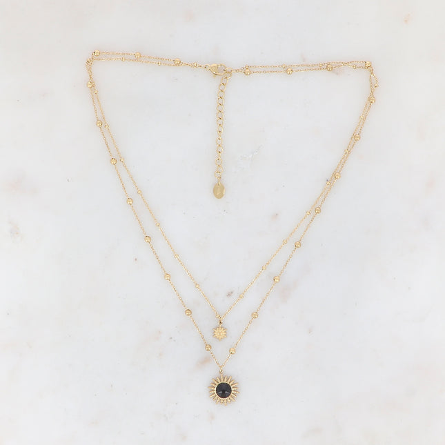 Collier Dao - soleil, boules, cristal pp30