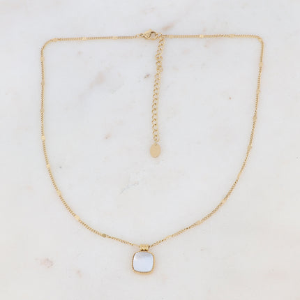 Collier Chloefina - pierre naturelle carrée
