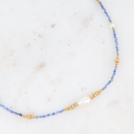 Collier Lionel - pierres naturelles et perles d'eau douce
