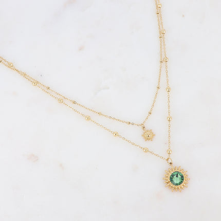 Collier Dao - soleil, boules, cristal pp30