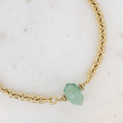 Collier Valentiane - maille épaisse et morceau d'acétate coloré