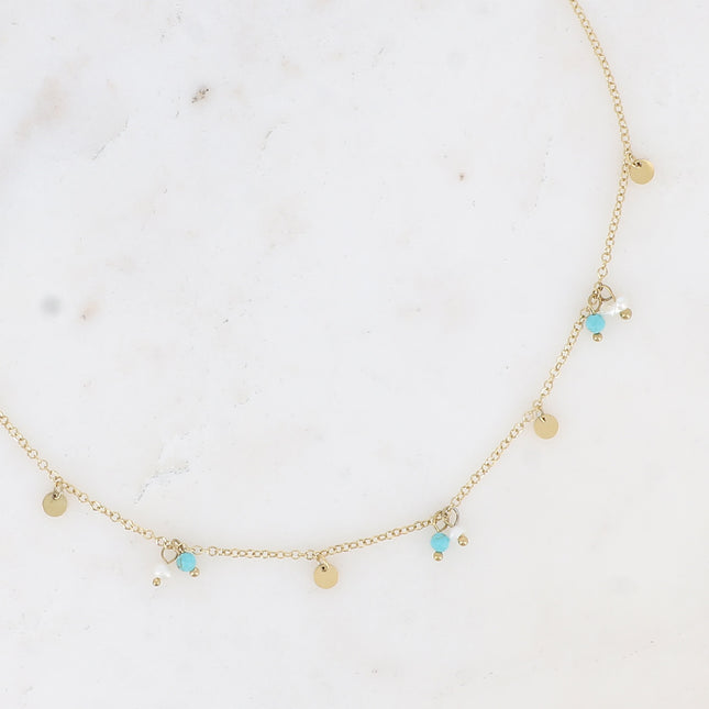 Collier Maryse - perles d'eau douce et pierres naturelles