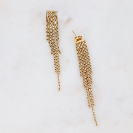 Lyan chip earrings - bar and chains