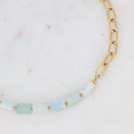 Orane Necklace - natural stone and chain