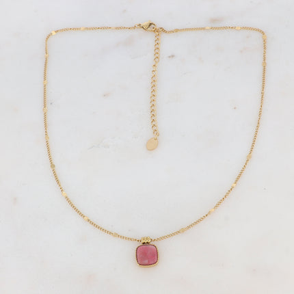 Collier Chloefina - pierre naturelle carrée