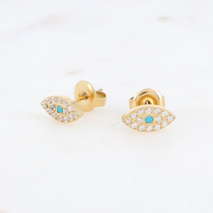 Boucles puces Oeil en zirconium