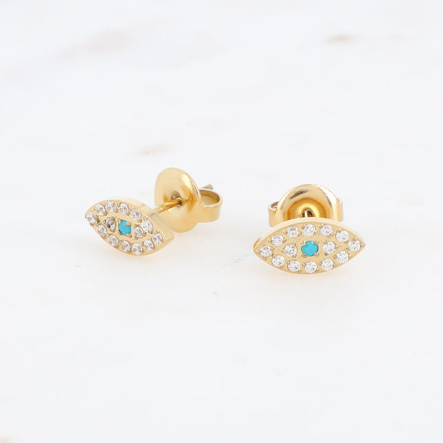 Boucles puces Oeil en zirconium