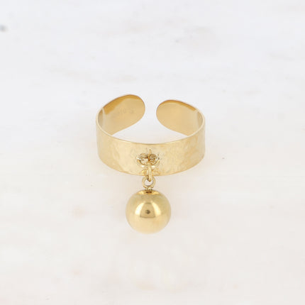 Bague Badia - martelée avec pampille boule