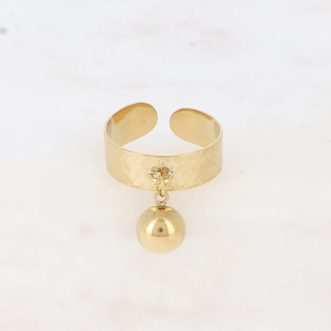 Bague Badia - martelée avec pampille boule