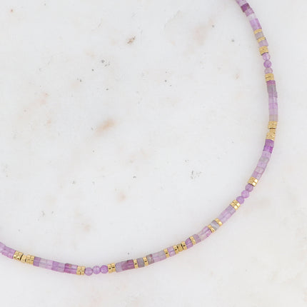 Collier Cybelle doré - pierres naturelles
