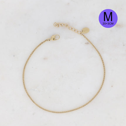 Bracelet Kim S - UNISEX - maille double fine 23 cm