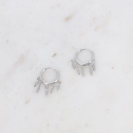 Oda Creole earrings - diamond-shaped tassels