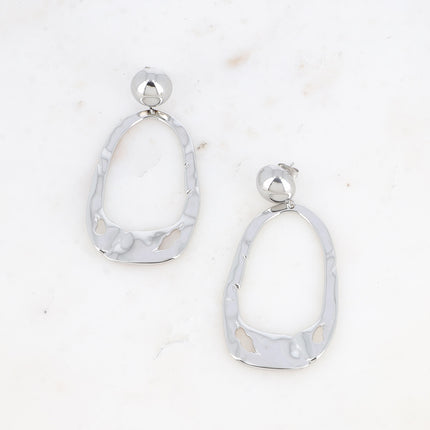 Boucles pendantes - boule et forme ajourée