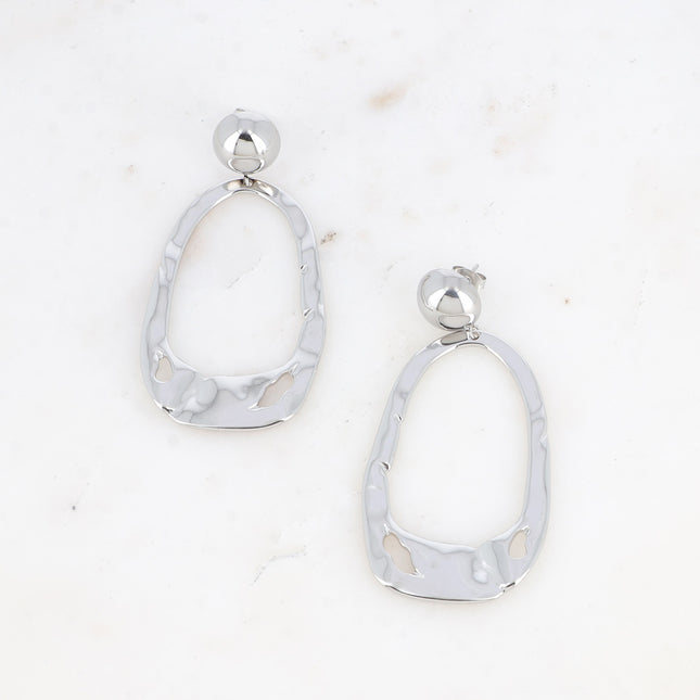 Boucles pendantes - boule et forme ajourée