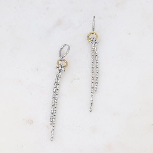 Créoles Eva - UNISEX - anneau et chaîne rivière